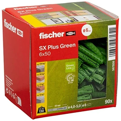 Abbildung von Fischer SX Plus Green Spreizdübel 50 mm 6 567808 90 St. (567808)