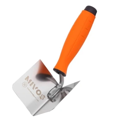 Abbildung von Mivos Eckenkelle Rostfreie 80 x 60 mm Inneneckenkelle aus Edehlstahl Innen Eckspachtel mit Softgriff zum Bearbeiten von Innenecken in Wänden Made EU
