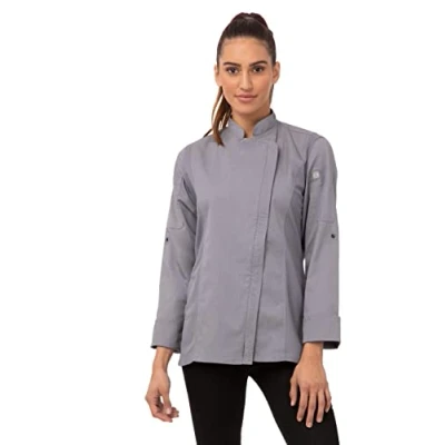Abbildung von Chef Works Damen Hartford Womens Coat Kochjacke, grau, Klein