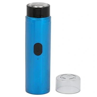 Abbildung von Mini Tragbarer Elektrorasierer, Reiserasierer Elektrischer Reise Rasierer USB Wiederaufladbarer Rotationsrasierer Männer Nass und Trockengebrauch Rotationsrasierer(Blau)