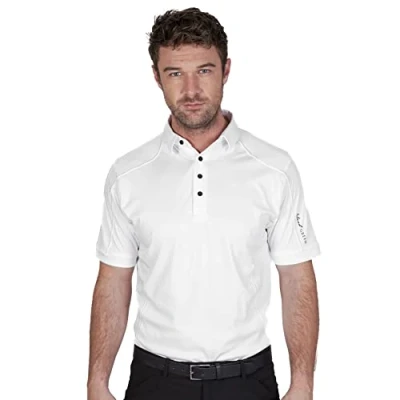 Abbildung von Insel Grün Herren 4 Taste CoolPass Polo Hemd Weiß S