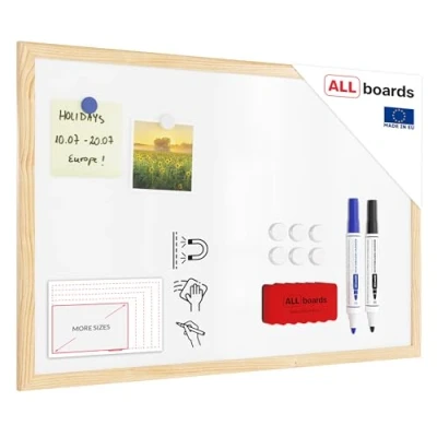 Abbildung von ALLboards Magnettafel Whiteboard Holzrahmen Wandtafel Schreibtafel