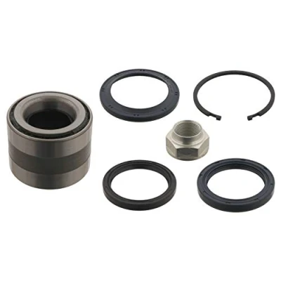 Abbildung von FEBI BILSTEIN 29939 Radlagersatz Hinterachse links, rechts mit Achsmutter, Dichtungen Sicherungsring 65 Kegelrollenlager