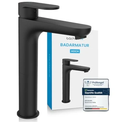 Abbildung von Bächlein Badarmatur Keila hoch, minimalistisches Design ideal für Aufsatzwaschbecken