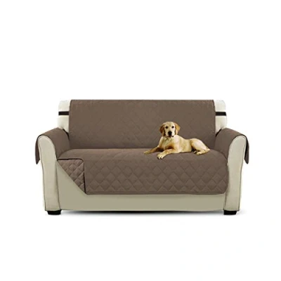 Abbildung von PETCUTE Sofaschoner 2 sitzer Couch überwurf couchbezug sofaüberzug Sofa Schutz Abdeckung 3 Sofaüberwurf Hellbraun