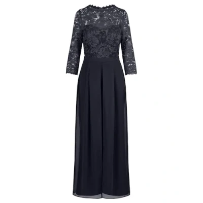 Abbildung von APART Abendoverall mit Spitzentop und weitem Bein, Nachtblau, 46