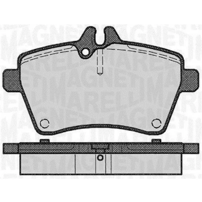 Abbildung von MAGNETI MARELLI 363916060309 Bremsbelagsatz für Verschleißwarnanzeiger vorbereitet MERCEDES BENZ: A Klasse, B Klasse