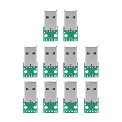 Abbildung von Hilitand 10 stücke Micro USB zu DIP Adapter 4 Pin 2,54mm Pitch Typ A Stecker PCB Konverter Modul