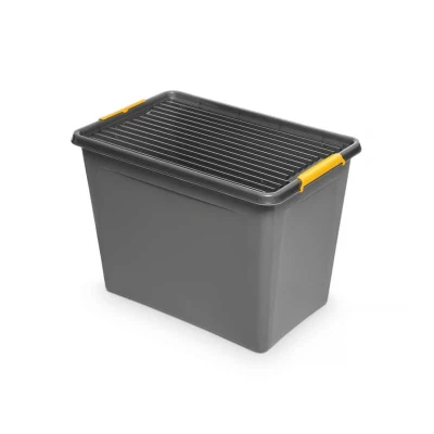 Abbildung von SolidStore stoß und sturzfeste Rollbox; Aufbewahrungsbox Box 80L mit Rollen
