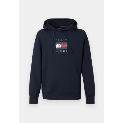 Abbildung von Tommy Hilfiger Linear FLAG Graphic Hoodie Unisex Sweatshirt, Größe: Large, Desert sky