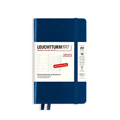 Abbildung von LEUCHTTURM1917 365686 Wochenkalender &amp; Notizbuch Pocket (A6) 2023, 12 Monate, Marine, Deutsch