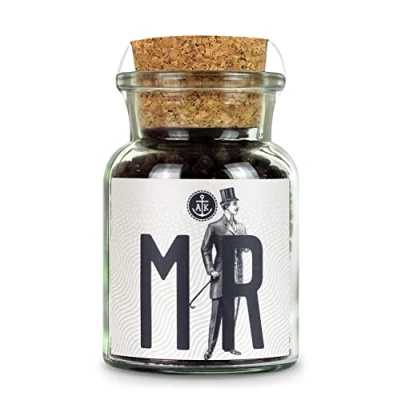 Abbildung von Ankerkraut Mister, grober schwarzer Pfeffer Gewürz für Salz Mühle, perfekt zur Hochzeit Bräutigam, Hochzeitsgeschenk, lecker kochen, 70 g im Korkenglas