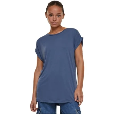 Abbildung von Urban Classics Extended Shoulder Tshirt basic, Damen, Größe: Large, Vintageblue