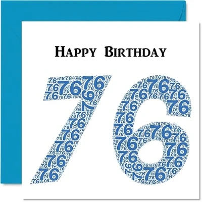 Abbildung von Lustige Geburtstagskarte zum 76. Geburtstag für Männer Shapecloud Happy Birthday Karte Vater, Mutter, Großvater, Oma, Onkel, Tante, 145 mm x Grußkarten,