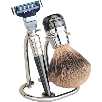 Abbildung von Erbe Shaving Shop Rasierset dreiteilig, verchromt/schwarz, Gillette Mach 3