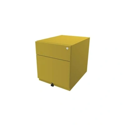 Abbildung von BISLEY Rollcontainer Note mit Griffleiste, 1 Universalschublade, HR Schublade, Metall, 641 Zinkgelb, 56.5 x 42 49.5 cm