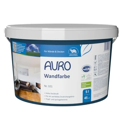 Abbildung von Auro Wandfarbe Porzellan Weiß (Nr.321) 5 Liter L