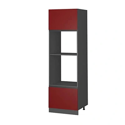Abbildung von Vicco Mikrowellenumbauschrank R Line, Rot/Anthrazit, 60 cm J Shape