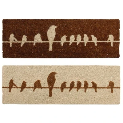 Abbildung von esschert design Fußmatte, Schmutzfangmatte mit Motiv Vögel auf Draht, 75 x 25 cm
