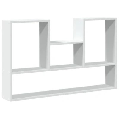 Abbildung von vidaXL Wandregal, Bücherregal mit Stauraum, Hängeregal für Esszimmer Wohnzimmer, Schweberegal Wandboard, Modern, Weiß Holzwerkstoff