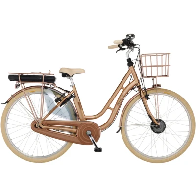 Abbildung von FISCHER Fahrrad E Bike &quot;CITA RETRO 2.2 522&quot;, 7 Gang, Shimano, Nexus, Frontmotor 250 W, (mit Fahrradschloss), Pedelec, Elektrofahrrad für Damen u. Herren, Cityrad