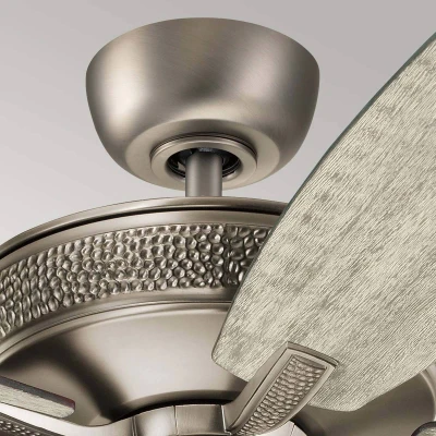 Abbildung von Kichler KLF MONARCH2 52 BAP Deckenventilator Monarch II Ø132cm für den Innenbereich Antik Zinn brüniert, Holz Kirsche dunkel/Nussbaum weiß mit