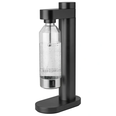 Abbildung von Stelton Wassersprudler Brus, in Schwarz Metallic, mit regulierbaren Kohlensäuregehalt