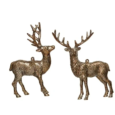 Abbildung von Christbaumschmuck Kunststoff 14cm x 1 Stück Sortiert Hirsch bruchsicher trüffel braun