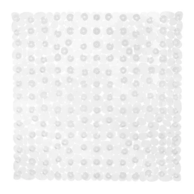 Abbildung von Duschmatte Steinoptik quadratisch relaxdays, Höhe 5 mm, Kunststoff, Transparent