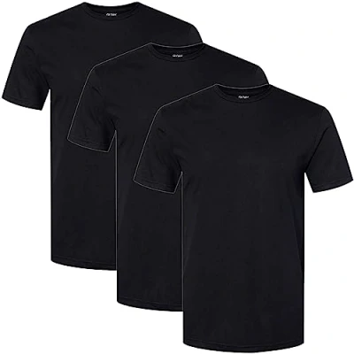 Abbildung von Gildan Herren Cotton Stretch T shirts, Multipack Unterw sche, Black Soot (Crew 3er pack), L EU