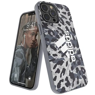 Abbildung von adidas Kompatibel mit iPhone 13 Pro Max 6.7&quot; Hülle, Sport geformte Schale, Schutzhülle, Grau Leopard