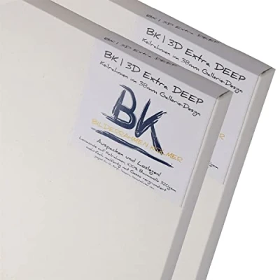 Abbildung von 2X BK extra DEEP Keilrahmen 70x100cm Leinwände auf 70x100 cm hohe mit Leinwandtuch, große malfertige bespannte zum Malen