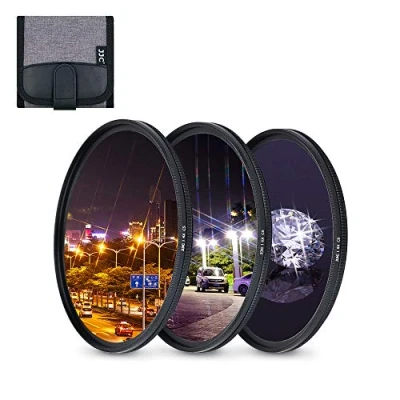 Abbildung von JJC 3 Stück 77 mm Sternfilter (4 Punkte, 6 8 Punkte) mit Schutz filtertasche für Canon Nikon Pentax Olympus Samsung Sony Fujifilm DSLR Kameras Objektiv Filter