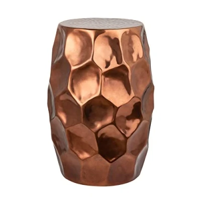 Abbildung von riess ambiente Beistelltisch ORGANIC ORIENT Ø50cm kupfer (Einzelartikel, 1 St), Wohnzimmer · Metall Hammerschlag Design Handarbeit rund Waben