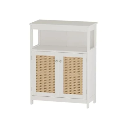 Abbildung von Vicco Midischrank Rosario, Weiß, 60 x 80 cm mit Türen und offenem Fach