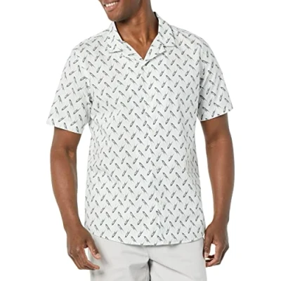 Abbildung von Amazon Essentials Herren Urlaubshemd In Standard Passform, Hellblau Vogelaufdruck, XL
