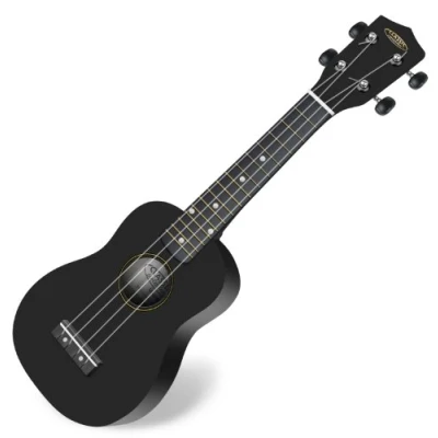 Abbildung von Classic Cantabile US 100 BK Sopranukulele (Ukulele, Uke, 15 Bünde, leichtgängige Gitarrenmechanik) schwarz