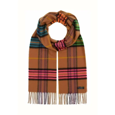 Abbildung von Fraas MIT Karomuster Schal, Damen, Größe: One Size, Soft camel