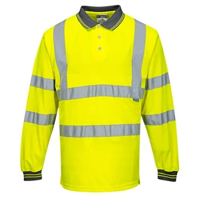 Abbildung von Portwest Langarm Warnschutz Polo Shirt, Größe: 4XL, Farbe: Gelb, S277YER4XL