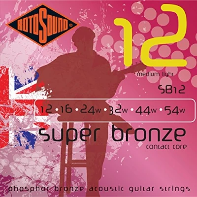 Abbildung von Rotosound SB Super Bronze Piano String Akustikgitarre Phosphor Satz Medium Light 12 54 SB12