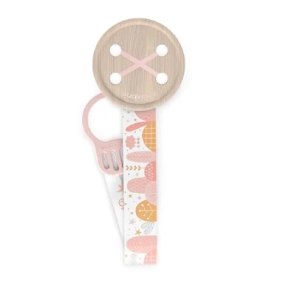 Abbildung von Suavinex, Schnullerkette, Schnullerband, Clip, für Babys +0 Monate, Schnullerkette Stoff, Weiche und Flexible, Dreams Pink