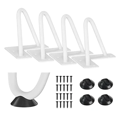 Abbildung von THINFAR Tischbeine aus Haarnadel, Stift, 4 teiliges Set, Haarnadelbeine Stahl, DIY Metall (2 Stiele, 20 cm, Weiß)