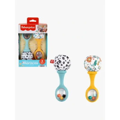 Abbildung von Fisher Price® Rassel Rumba Rasseln mit Stoff, blau/gelb (Set, 2 tlg)