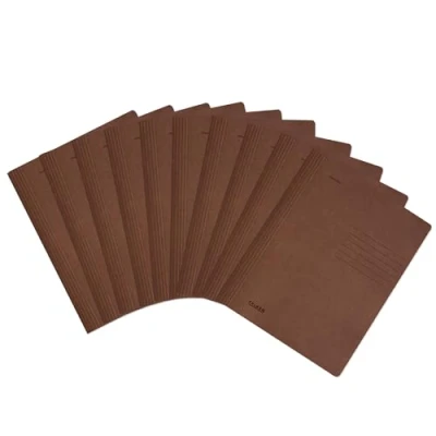 Abbildung von Original Falken 10er Pack Recycling Schnellhefter gefaltet DIN A4 Intensivfarbe dunkelbraun. Made in Germany Blauer Engel Papphefter Kartonschnellhefter Schulhefter Pappordner Mappe Schulordner