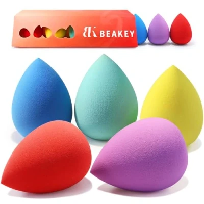 Abbildung von BEAKEY Make up Schwamm Set, Mehrfarbige blenderBeauty Foundation Schminkschwamm, Makellos für Flüssigkeit, Creme und Puder, 5 Stück