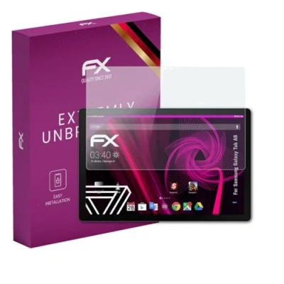 Abbildung von atFoliX Glasfolie kompatibel mit Samsung Galaxy Tab A8 Panzerfolie, 9H Hybrid Glass FX Schutzpanzer Folie