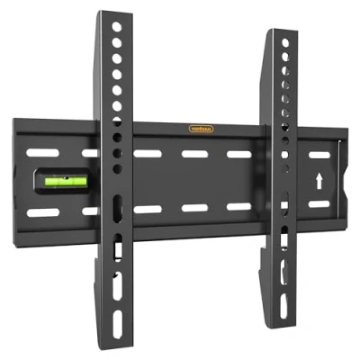 Abbildung von VonHaus TV Wandhalterung für 15 42&quot; Bildschirme, Ultra schmale Fernseher mit Wasserwaage, Flache Anbringung zur Wand, 40 kg Kapazität, Max. VESA 300x200