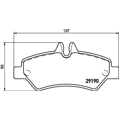 Abbildung von HELLA 8DB 355 005 351 Bremsbelagsatz inkl. Verschleißwarnkontakt mit Bremssattelschrauben Zubehör MERCEDES BENZ: Sprinter 3 T Kastenwagen