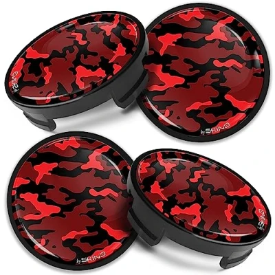 Abbildung von Biomar Labs Kompatibel mit Ford 6M211003 Nabenkappen Radnabenkappen 54mm Rot Camouflage CFZ 2