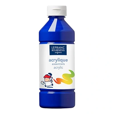 Abbildung von Lefranc &amp; Bourgeois 188532 Value Kinder Acrylfarbe, auf Wasserbasis, mit Glanzeffekt, seidenglänzender Finish, deckend, Dosieröffnung, 500ml Flasche, dunkelblau